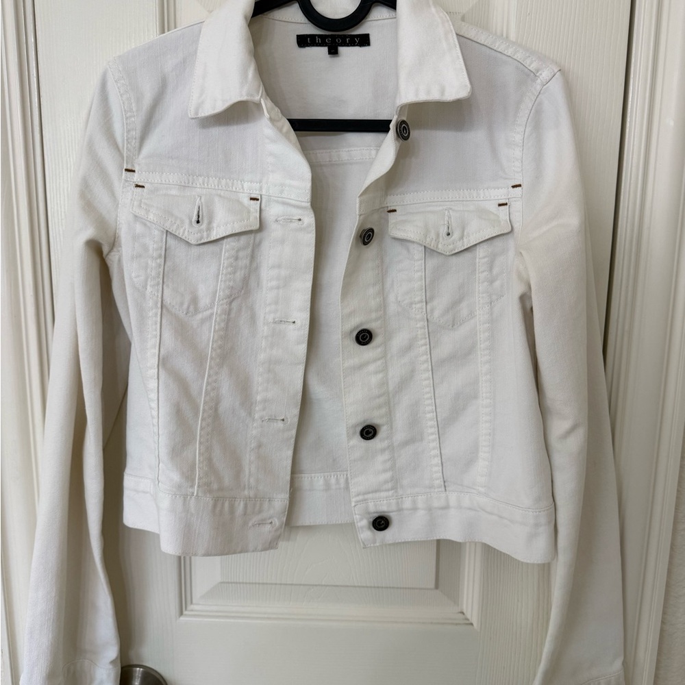 Theory White Jean Jacket